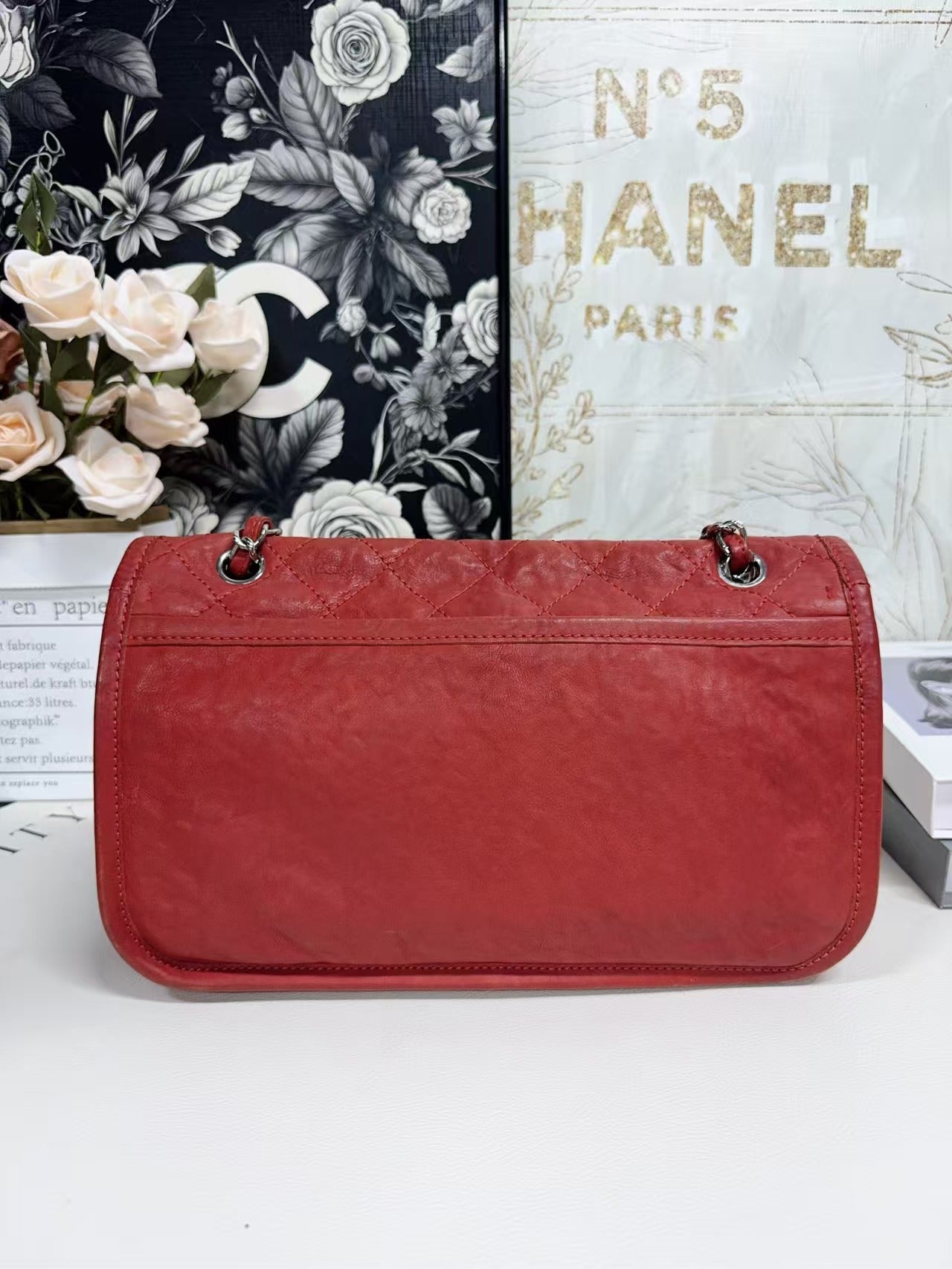preloved Chanel bag CF /airport bag/Red/large size