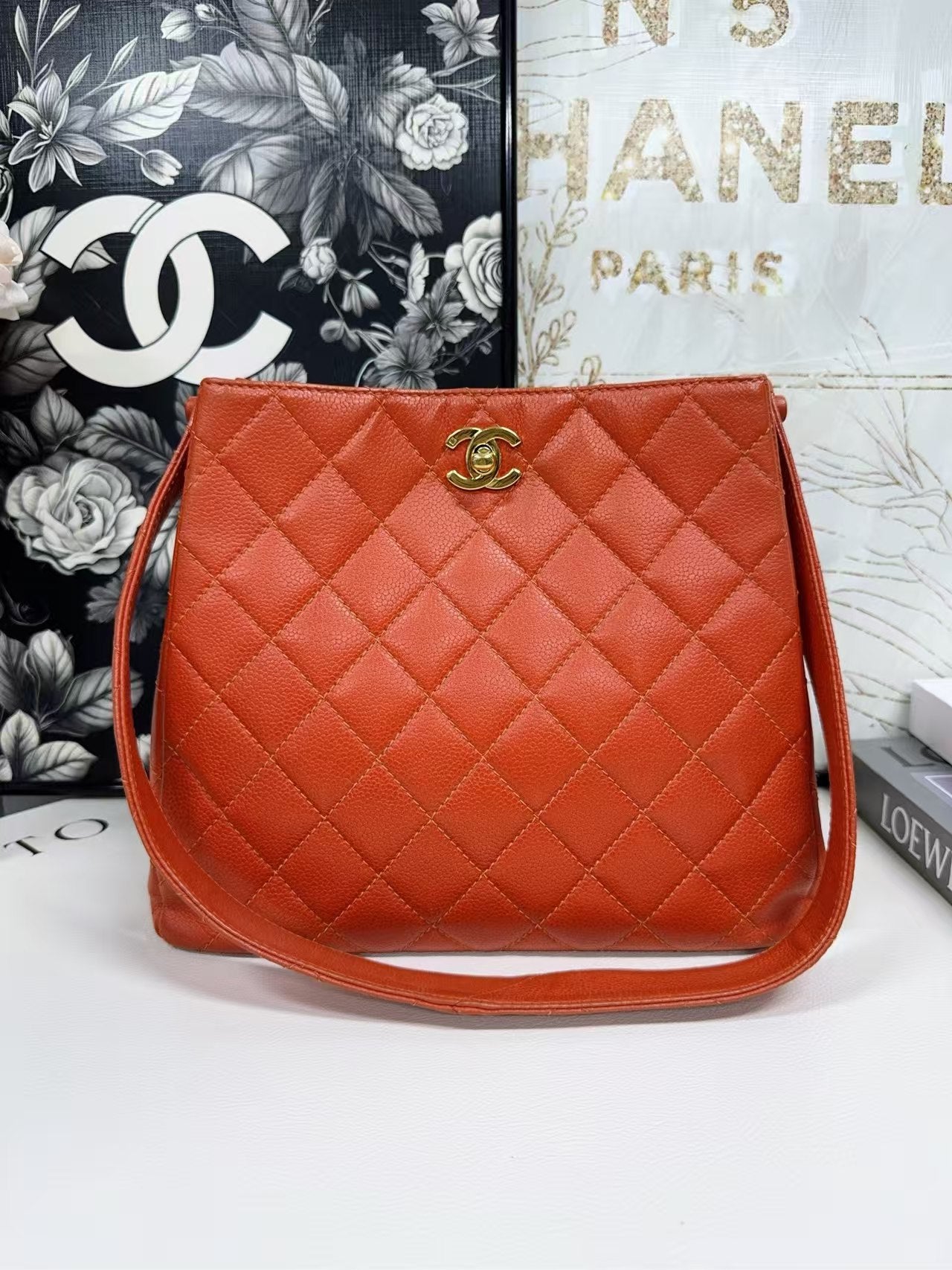 preloved Chanel bag Orange bag