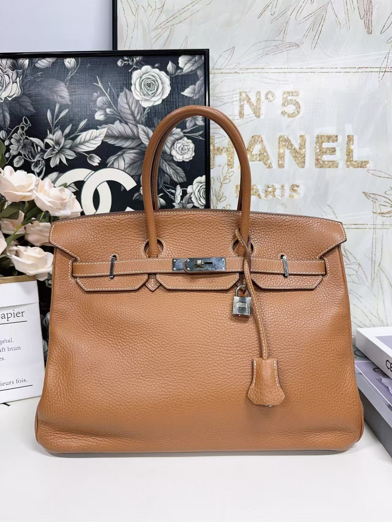 preloved Hermes bag Birkin 35/Brown /silver hardware