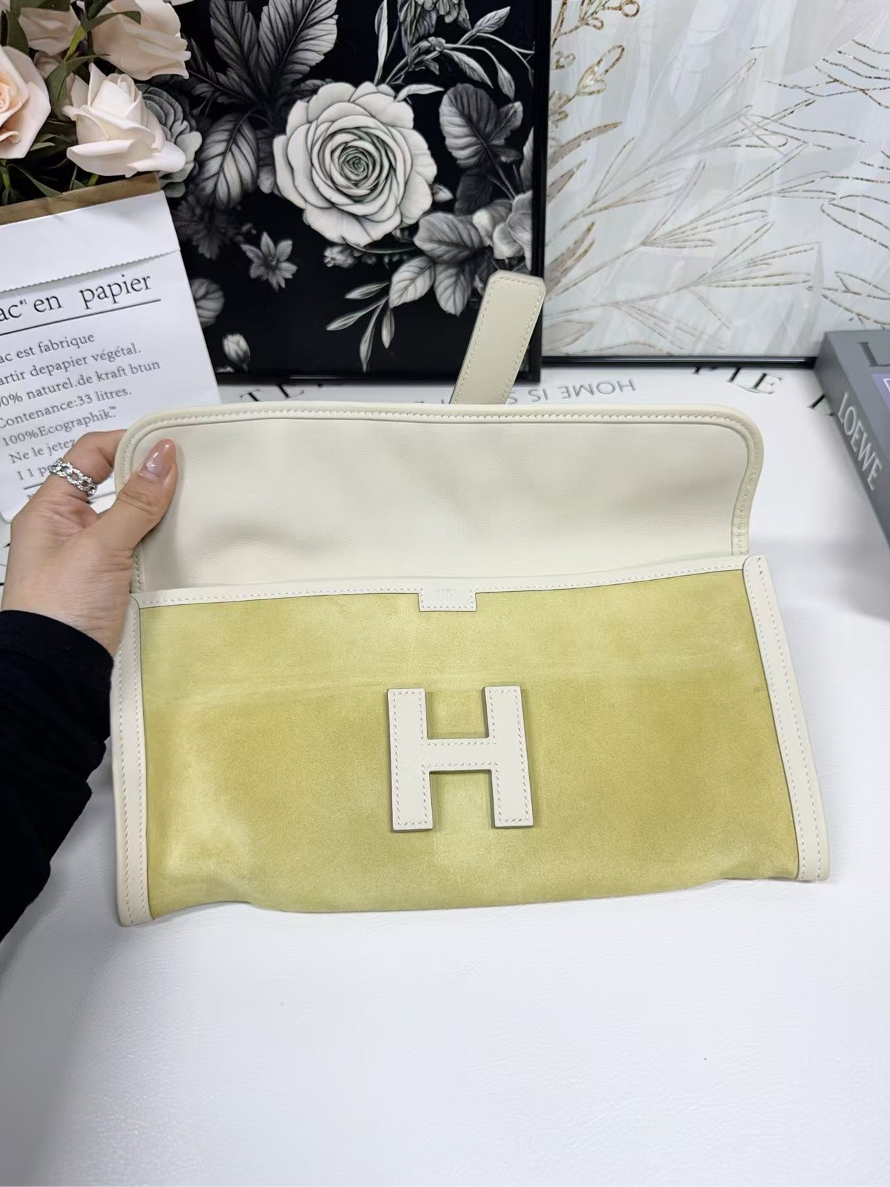 preloved hermes bag clutch/H logo