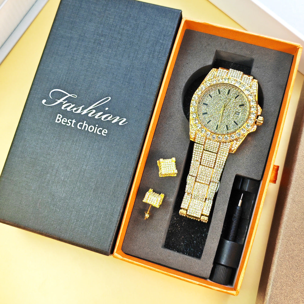 Hip pop watch for men with ring