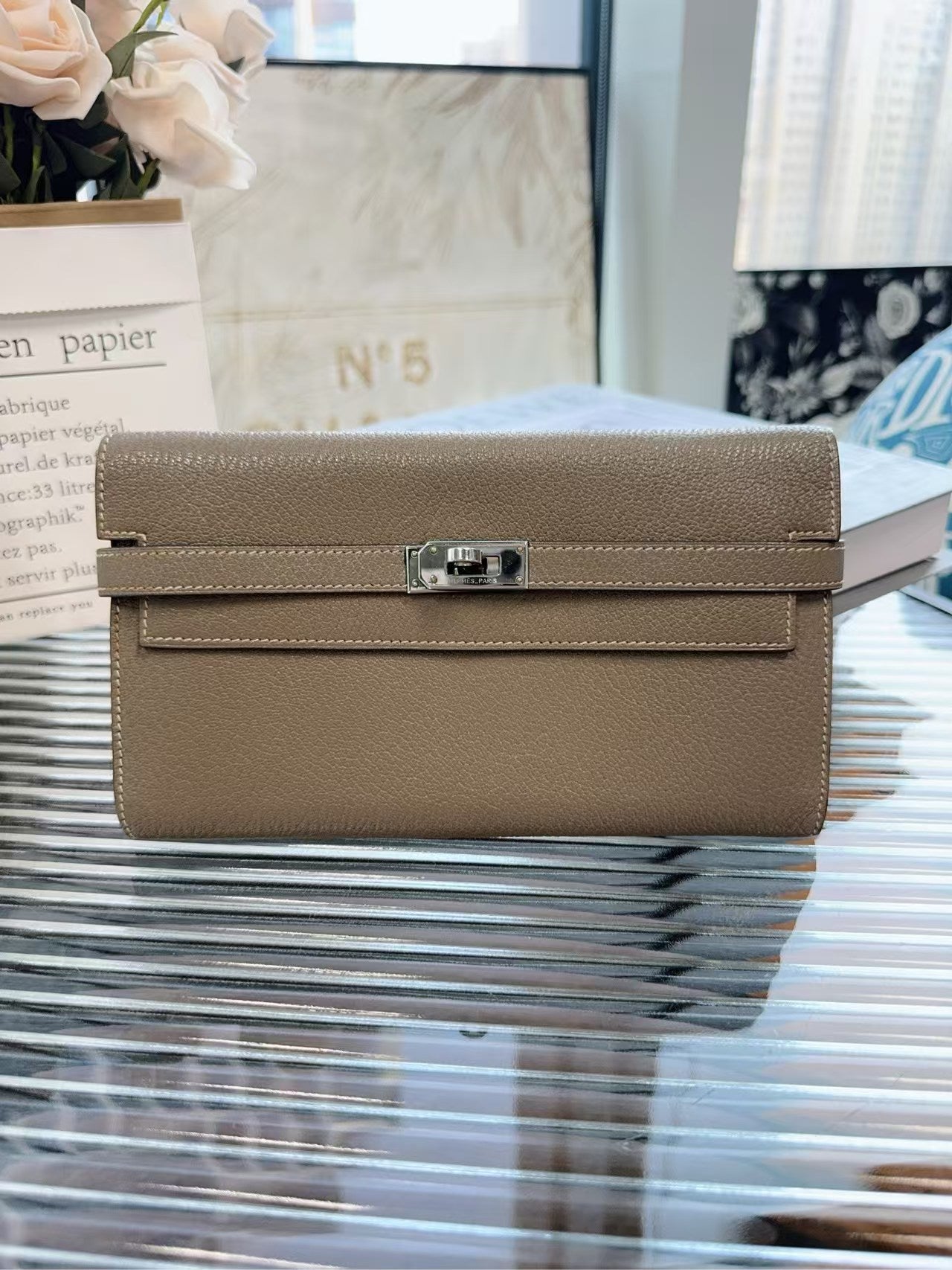preloved hermes wallet sliver hardware