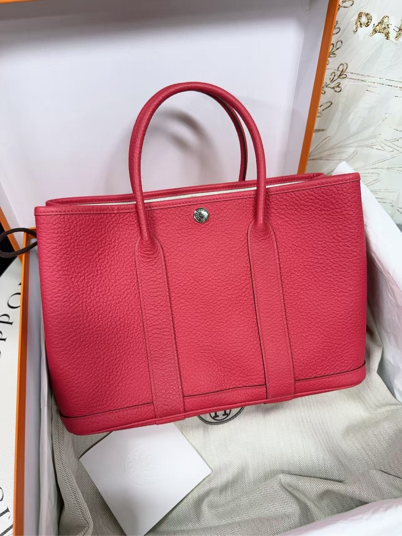 preloved Hermes bag Garden party30/Red/box and dustbag