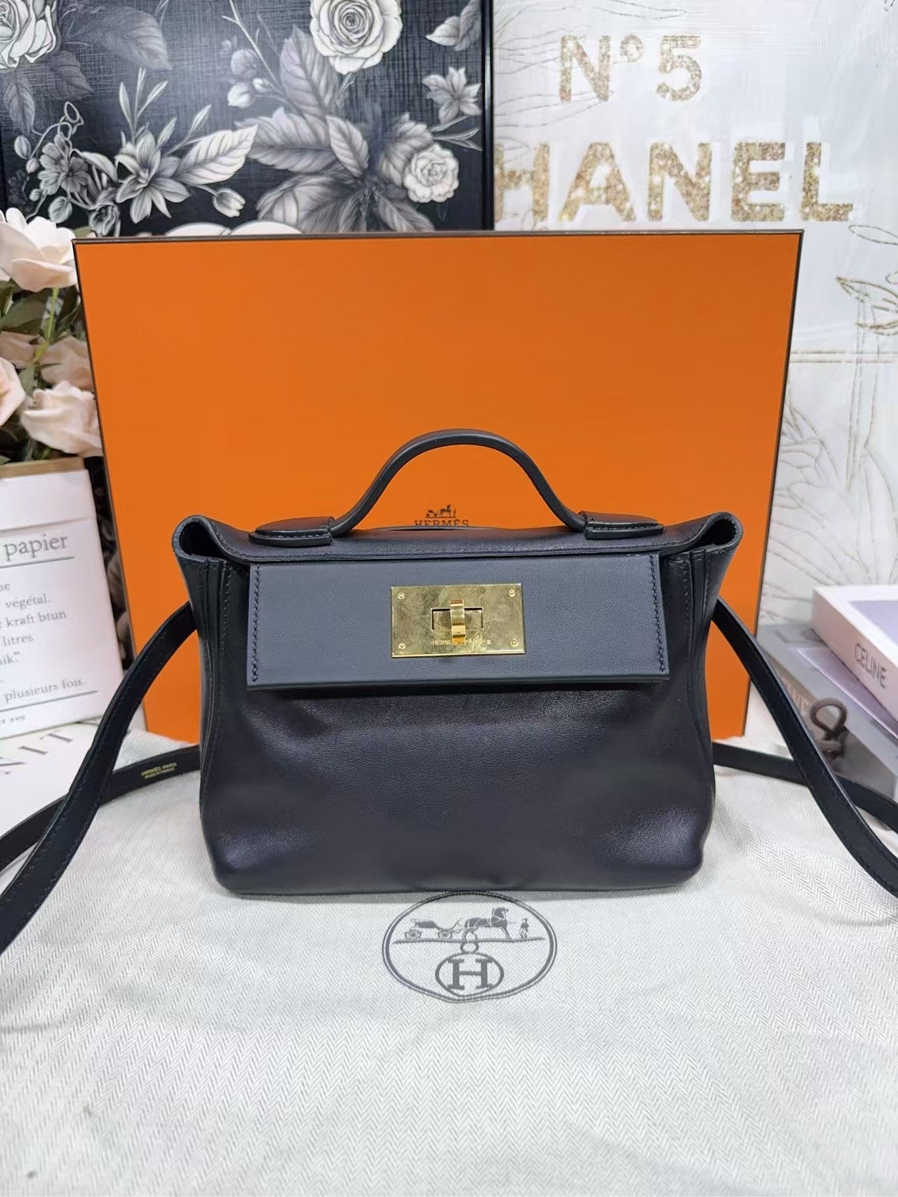 preloved Hermes bag/full set/cross body bag/top handle