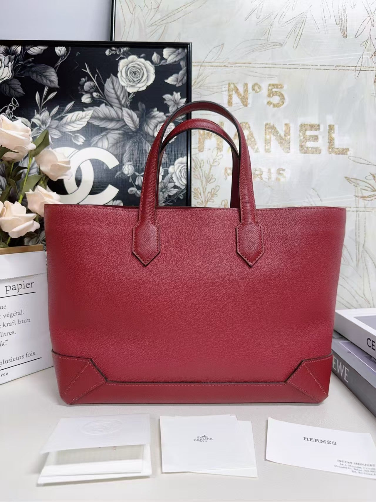 preloved Hermes bag Tote bag/Red
