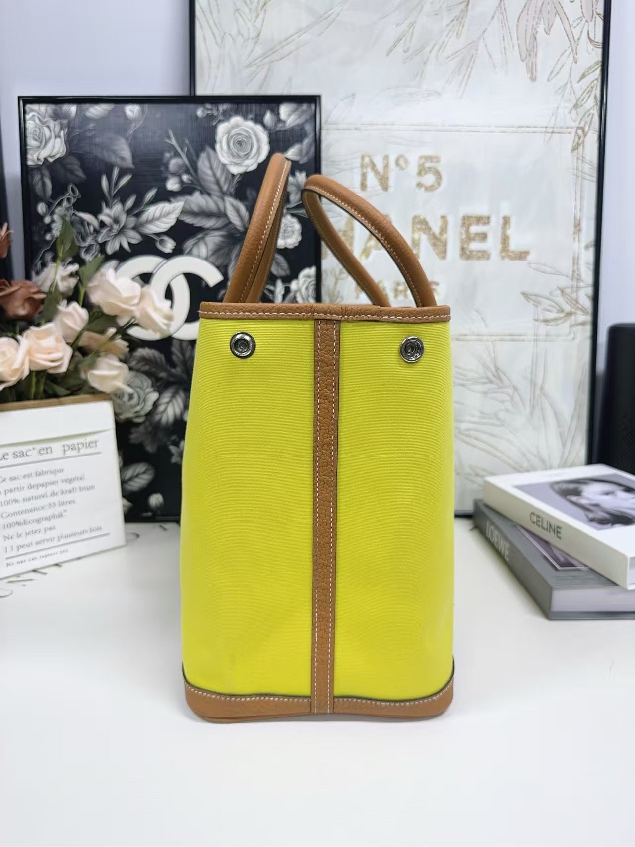 preloved Hermes bag canvas garden party36