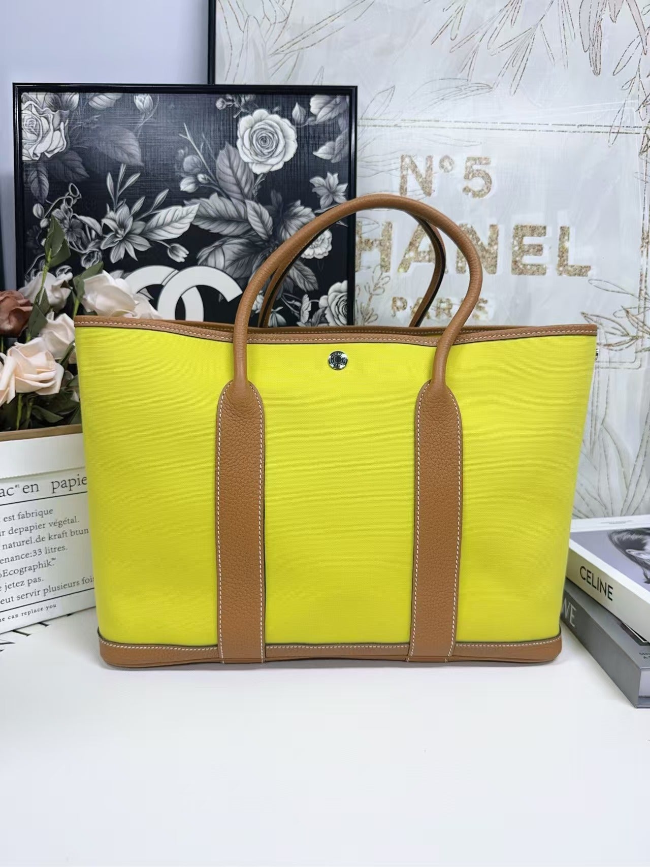 preloved Hermes bag canvas garden party36