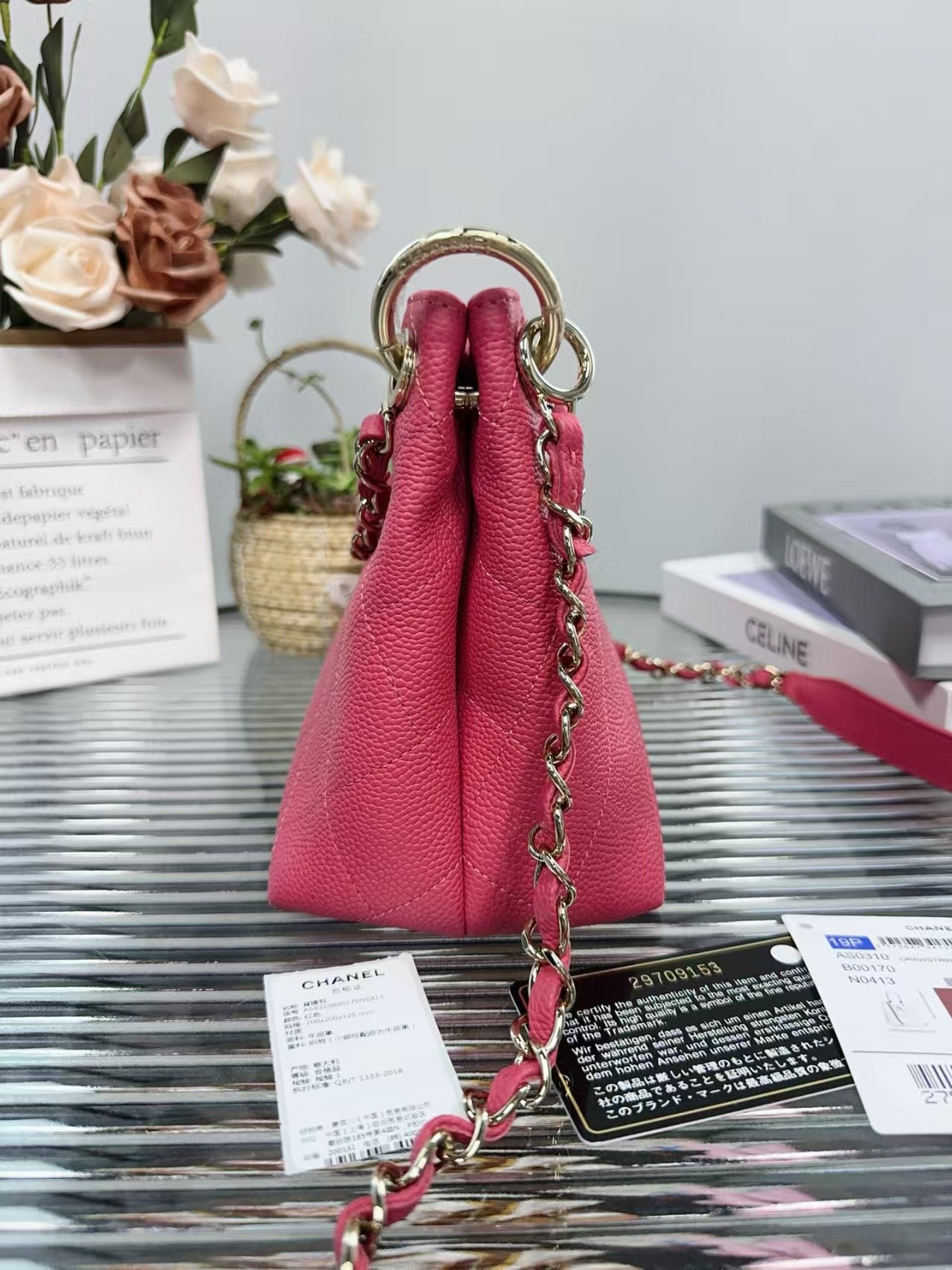 preloved Chanel bag Pink caivar leather