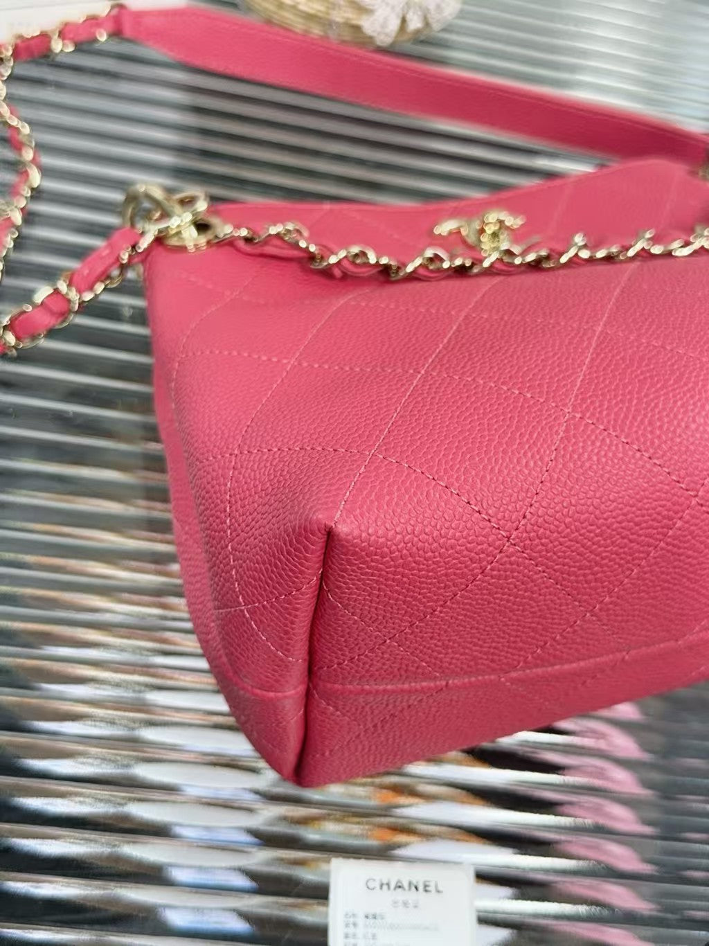preloved Chanel bag Pink caivar leather