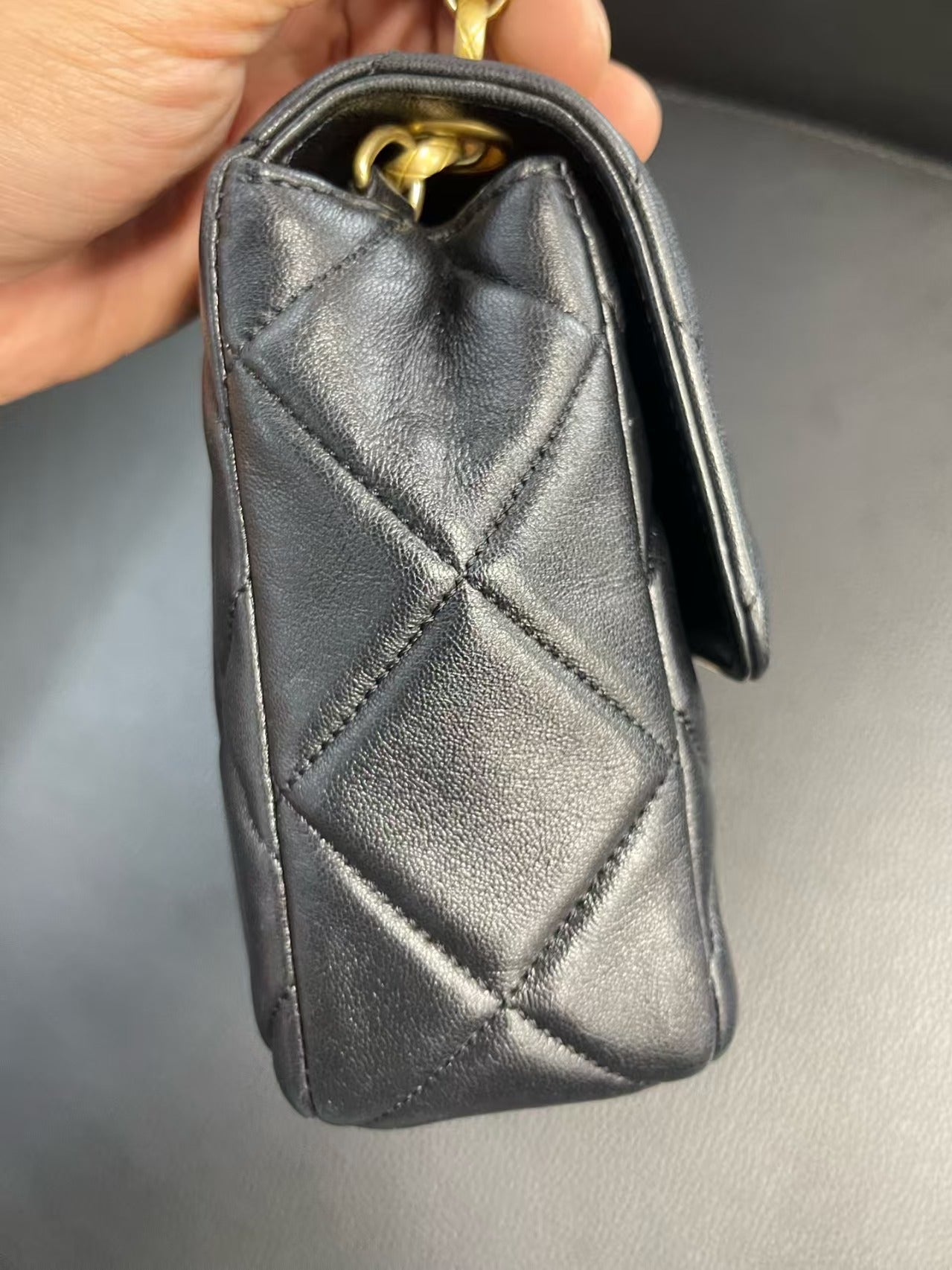 preloved chanel bag golden coin microchip