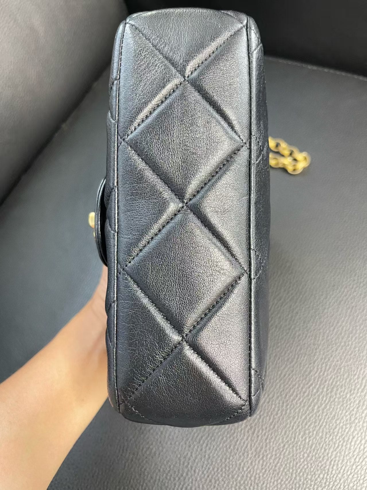 preloved chanel bag golden coin microchip