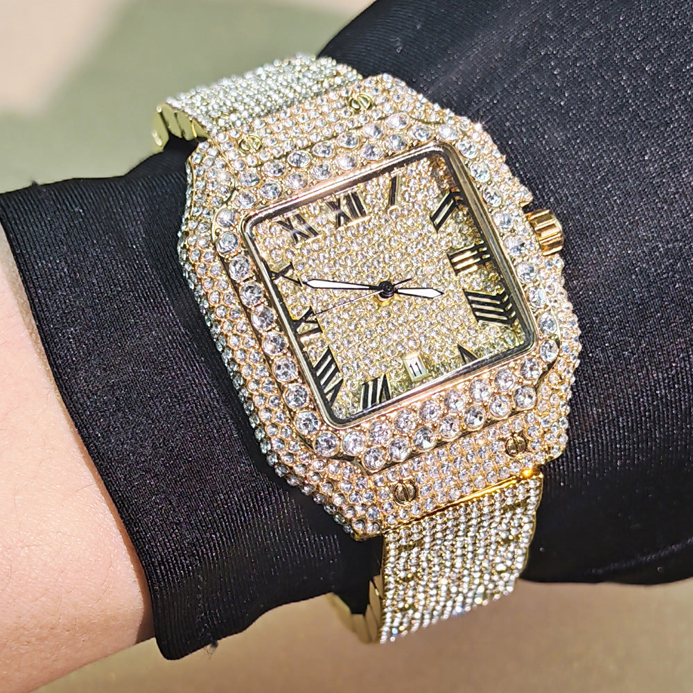 Hip pop watch set high level with necklace