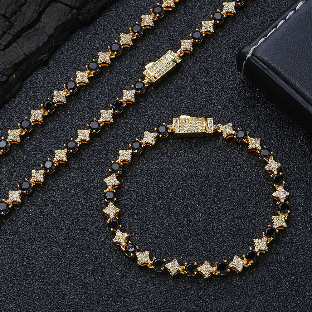 Hip pop bracket and necklace