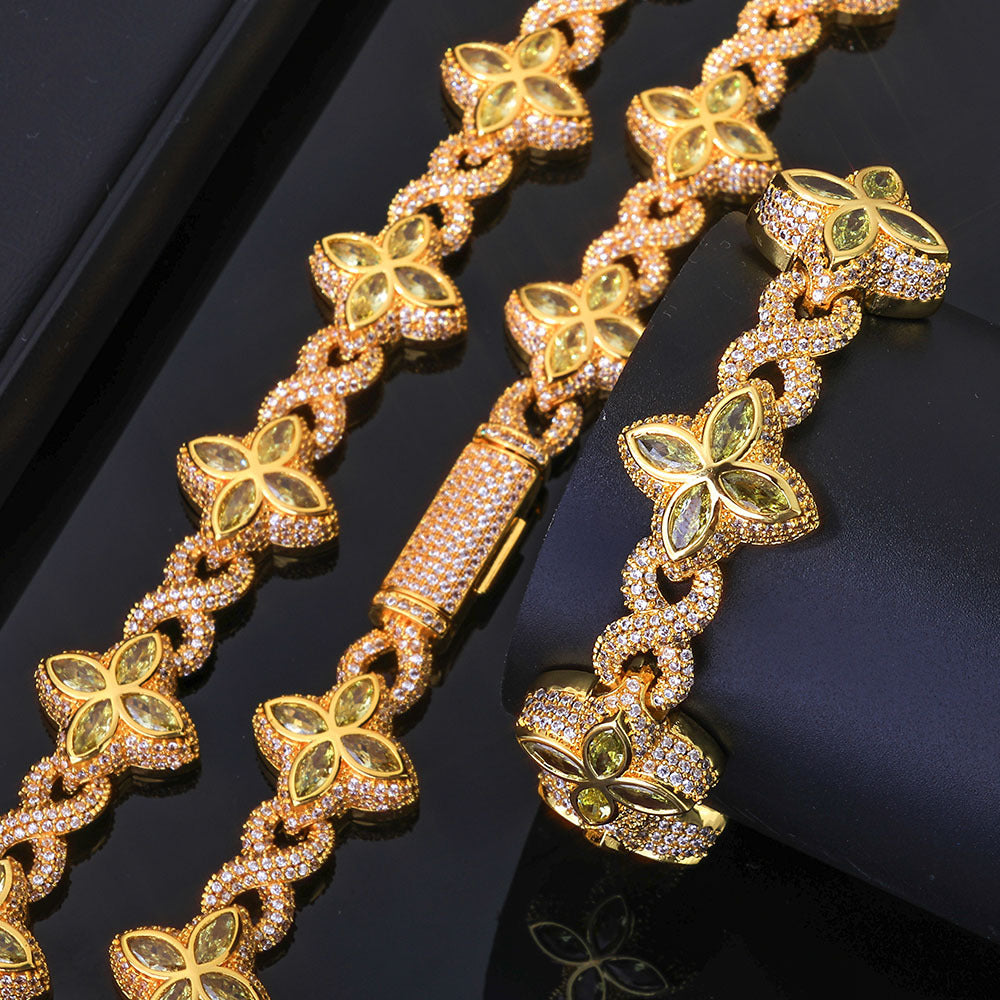 Hip pop necklace and braclet
