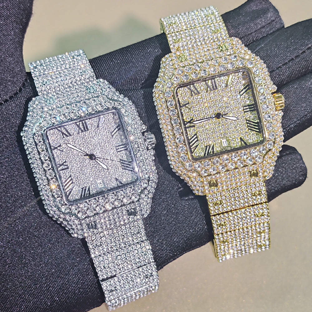 Hip pop watch set high level with necklace