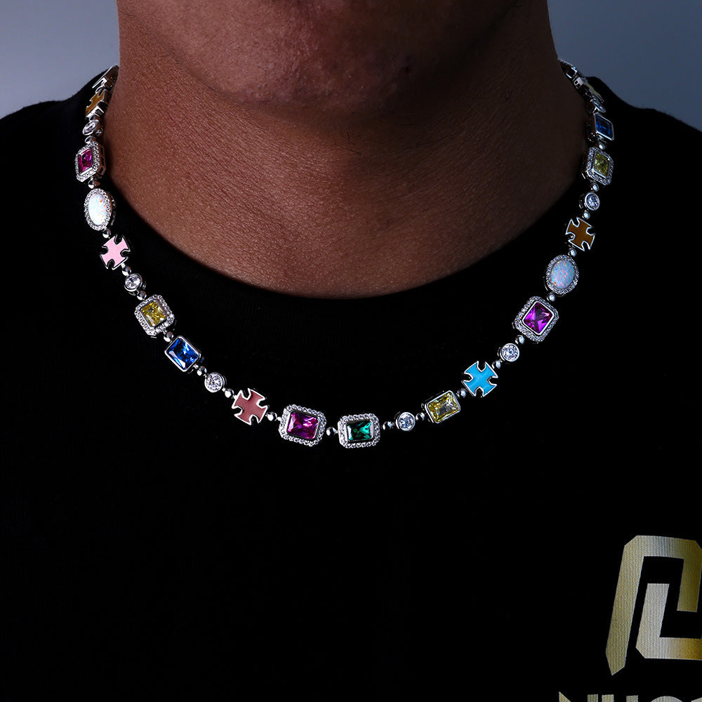 Hip pop braclet with colourful diamonds