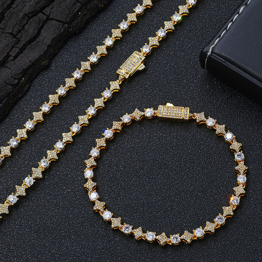 Hip pop bracket and necklace